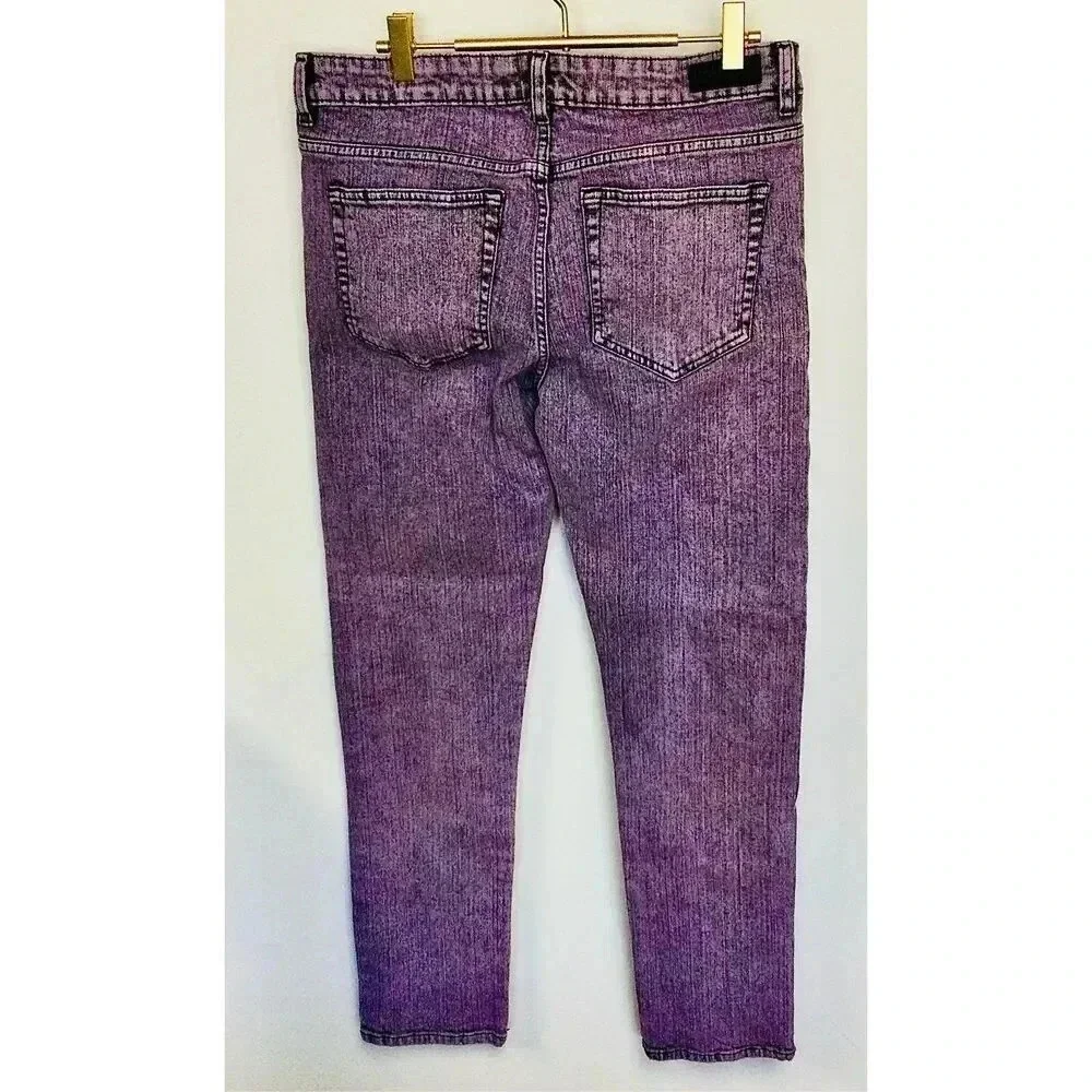Vintage Upservice Women's Purple Denim Jett Fit Skinny Jeans Stonewashed Size 15